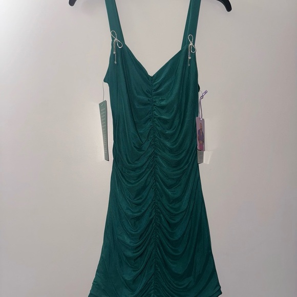 Green Ruched Dress By Johnny Wujek - Picture 2 of 5